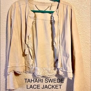 Tahari Swede Lace Jacket